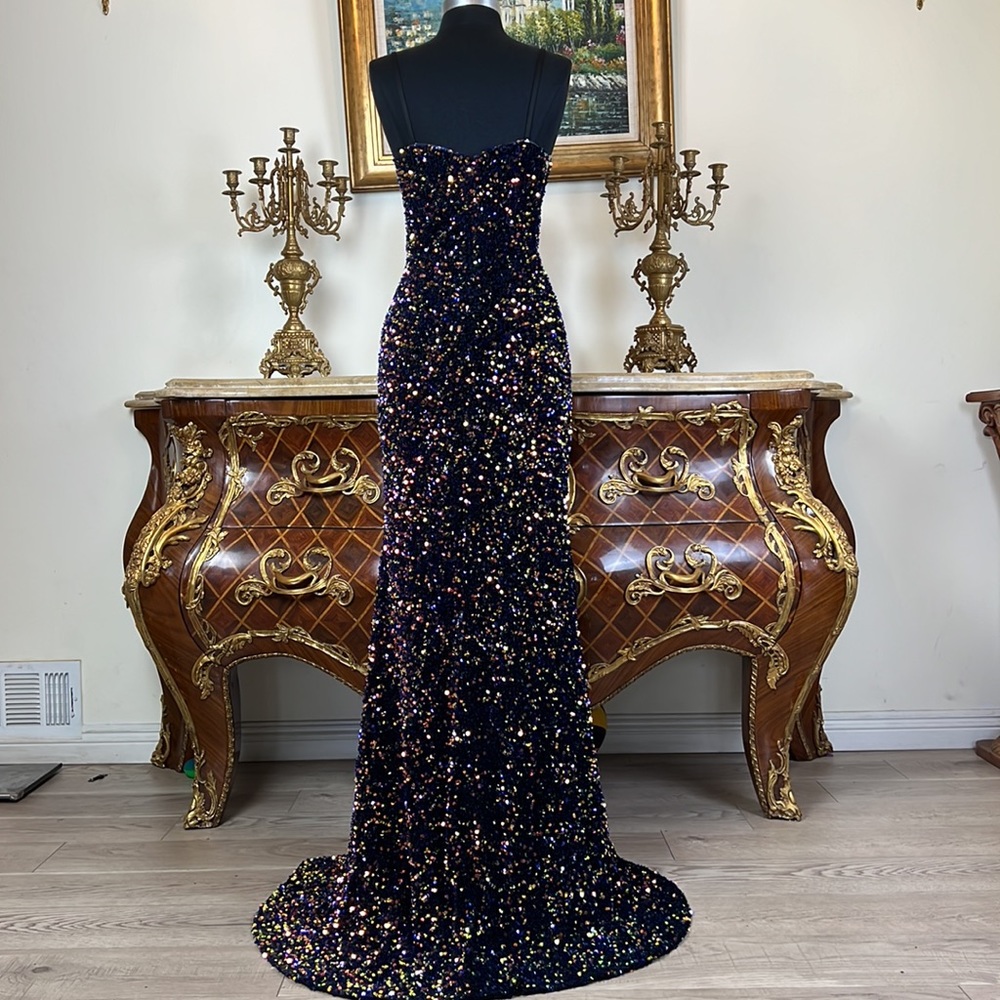 Women,formal all over sequins Glimmering sparkling special Occasion prom dress - Picture 5 of 5